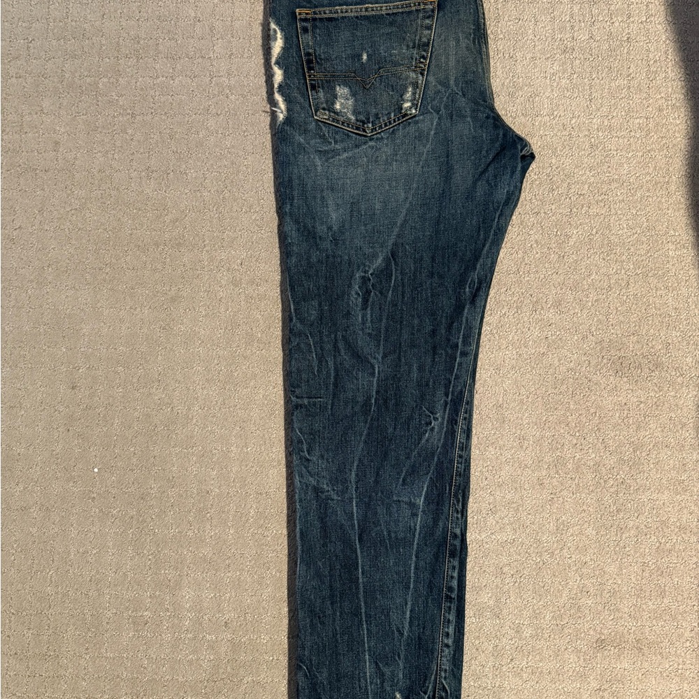 Diesel Blue Slim Jeans with Distressed Details